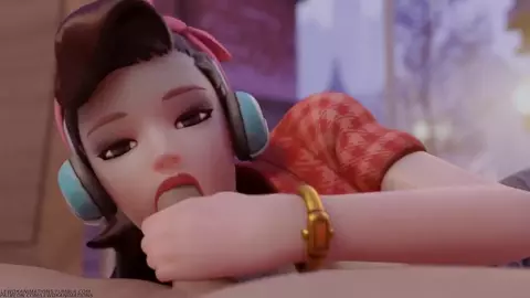 Cruiser D.Va POV Blowjob - Lewdxanimations