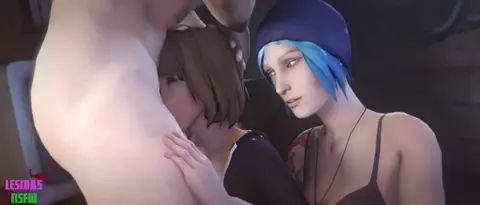 Max and Chloe Shared Blowjob - Lesdias