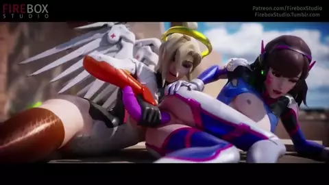 D.Va and Mercy Dildo Fun - Fireboxstudio