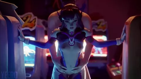D.Va Lewding at the Arcade - Yeero
