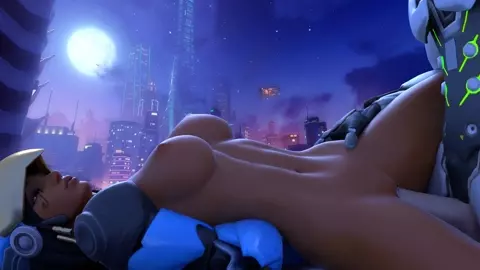 Pharah and Genji (on the top Lijiang Tower) - Arhoangel