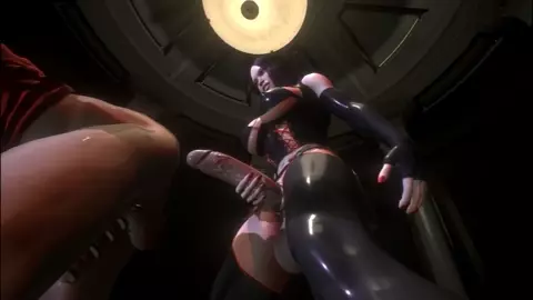 SFM VR 3D Latex Futa Mistress Fucks Male Slave Anal