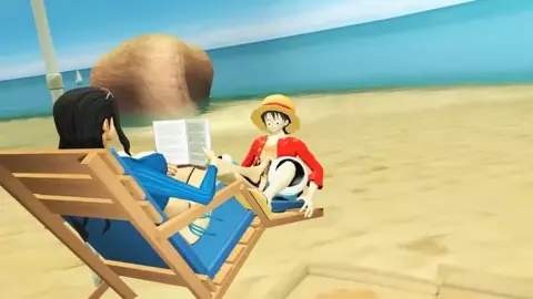 animation “one piece”Nico Robin gives a nice footjob to luffy