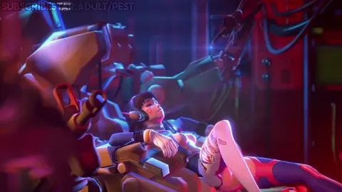 Overwatch D.Va Electrocuted by Bastion