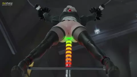 2b gets fucked by glowing dildo