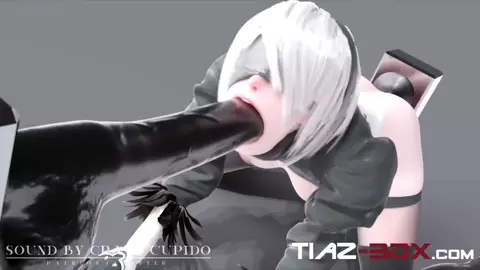 2b takes dildo from both ends