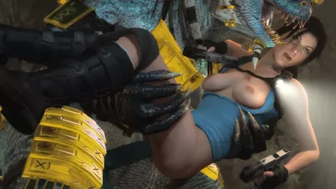 Lara Croft vs Lizardman - Tomb Raider