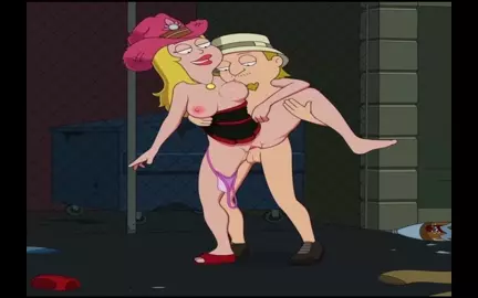 American Dad - Horny Francine fucking with Jeff in the public street