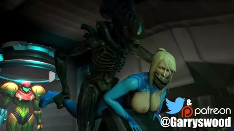 Xenomorph invades Samus' Ship (loop)