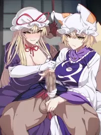 Ran and Yukari Yakumo duo Handjob [buckethead ero]