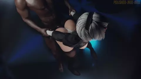 2b riding a big black cock (polished-jade-bell)