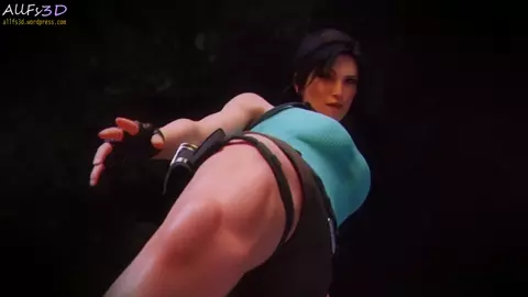 Lara Croft Rough footjob
