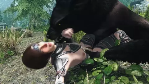 Tomboy gets surprised in the forest