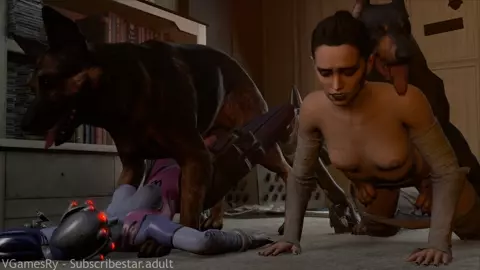 Widow and Rey fun with Dogs [VGamesRy]