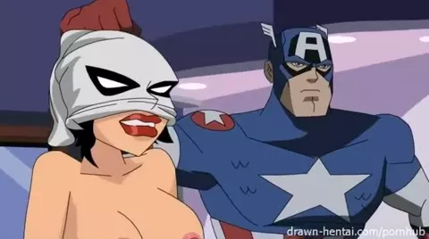 Drawn-Hentai Wonder Woman and Captain America