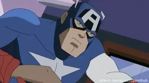 Drawn-Hentai Wonder Woman and Captain America