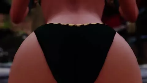 Talim eating Seong Mi-Na's ass (Soul Calibur)