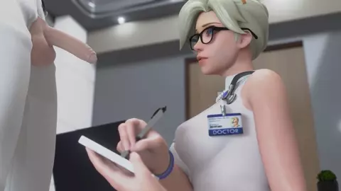 [Overwatch] Mercy Handjob ♡ Blowjob [4K] [Bewyx]