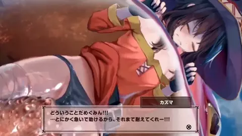 Megumin gets humiliated in a giant frog's mouth while the audience watches