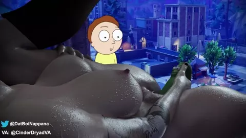 Morty watching Charlotte masturbating (Fortnite)