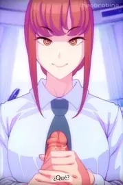 Makima handjob (Sub. Español)