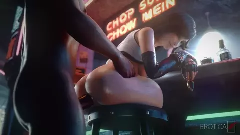 Tifa offers the "house special" to her loyal customer. (blacked) [VGErotica]
