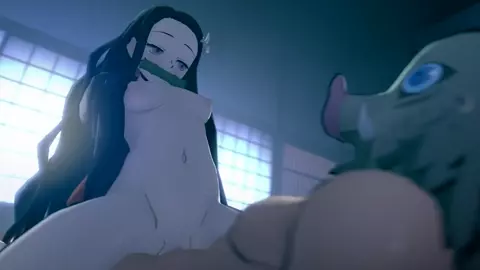 Nezuko Rinding Inosuke [greatm8 and slayerm8]