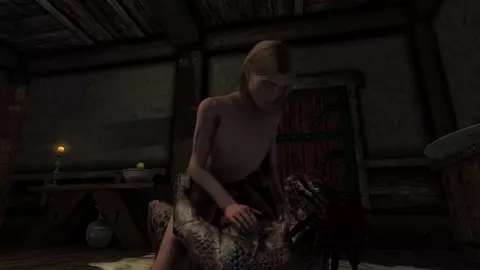 Nord Femboy Rides Argonian Cock in Tavern [RustyShackelford]