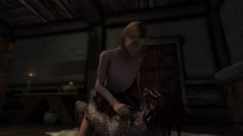 Nord Femboy Rides Argonian Cock in Tavern [RustyShackelford]