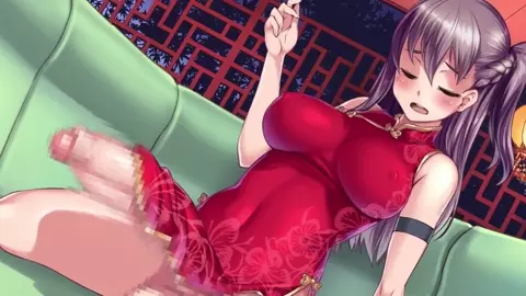 Injected a Drug into a Futanari China-dress Girl's Penis and it got HUGE