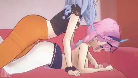 Minato x Susiei x Aqua on the Couch [Futa x Female x Female]