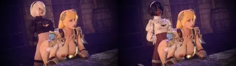 [Bouquetman] 2B/2P X Sophitia {Split Screen}