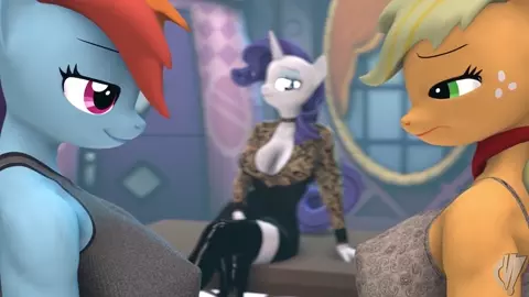 A Video Where AJ Is Nervous To Ask Out Rarity So RD Helps Her Out With A Threesome!