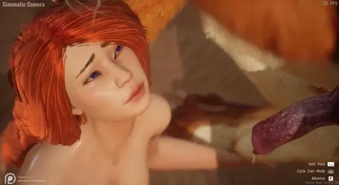 redhead loves tiger's dick inside her throat