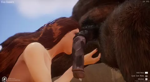 Redhead enjoys deepthroating Buffalo