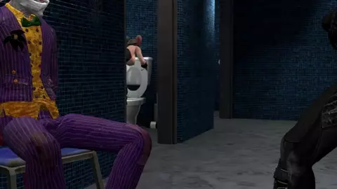 Harley Quinn x Angelo - Quickie in a toilet stall