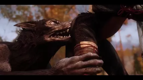 Werewolf hunts a Half-Khajiit and instincts take Over by Izzyguy1234