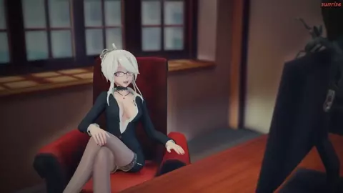 [MMDSunrise] Insects fuck principal Haku in her office