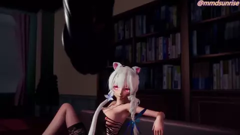 [MMDSunrise] Catgirl Haku sucks insect cock