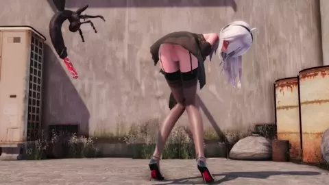 Haku fucks an insect in a dirty back alley (goutouren)