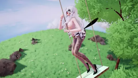 Crazy bitch fucks an insect on a swing [Goutouren]