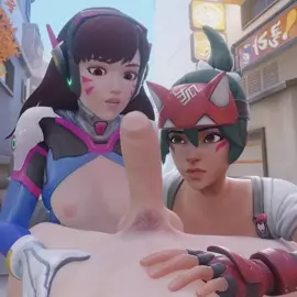 Kiriko And Dva Sharing A Big Guy [White][Bewyx]