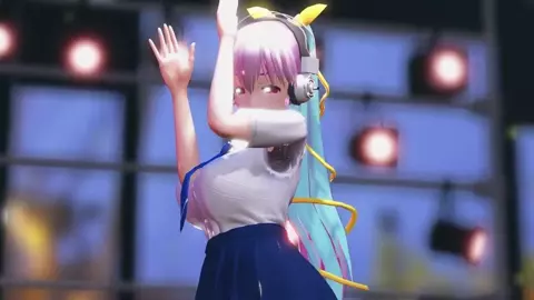 Super Sonico dance with insects (Goutouren)