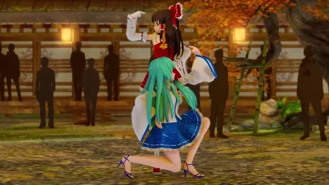 [Krag] Reimu and Sanae's strip show at the hot springs