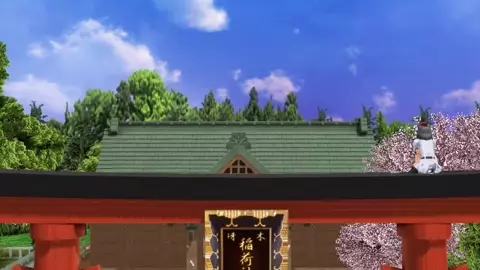 [Krag] Embarrassed Reimu strips in front of the temple