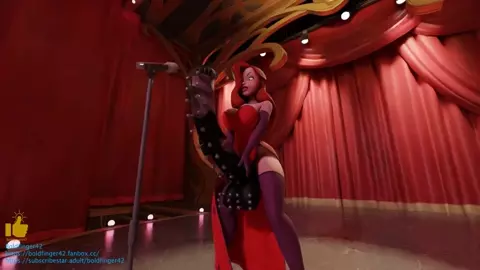 [Boldfinger42] Jessica Rabbit cumming in front of a tough crowd