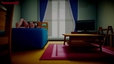 [NyatouMMD] Hu Tao bedtime masturbation