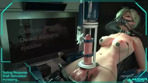 Mercys cock edged by machines and then balls drained: Trailer