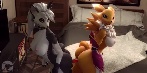 Loona and Renamon [furromantic]