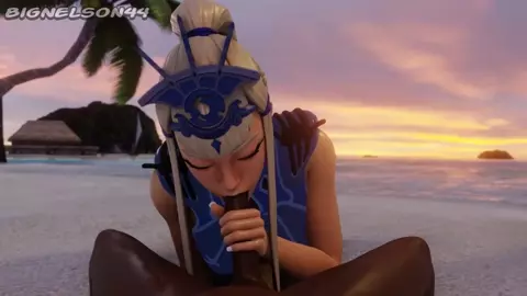 Mizuki's beach blowjob